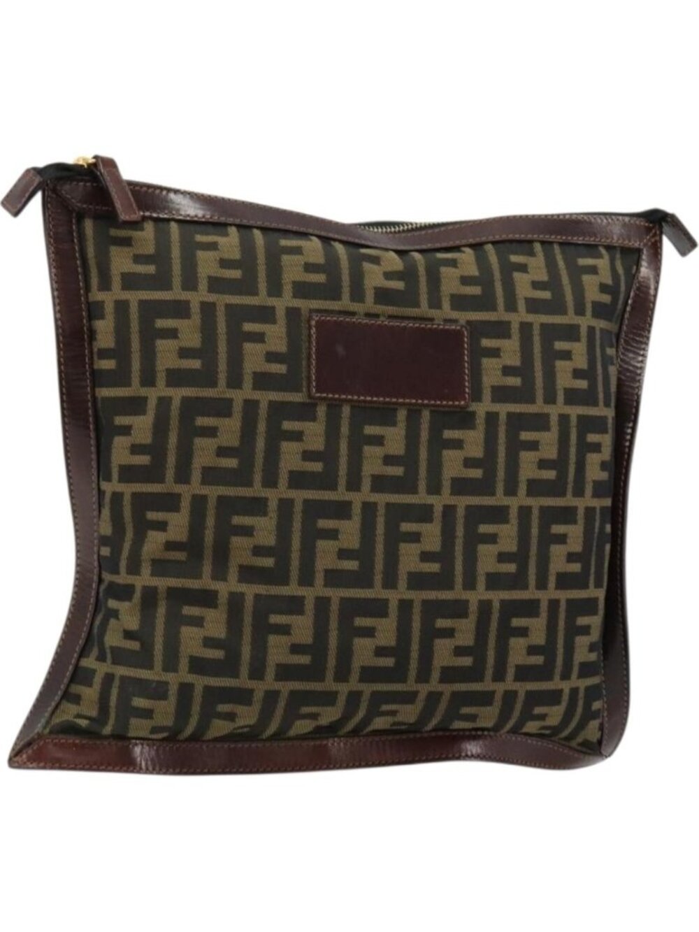 FENDI Zucca Canvas Pouch Black Gold